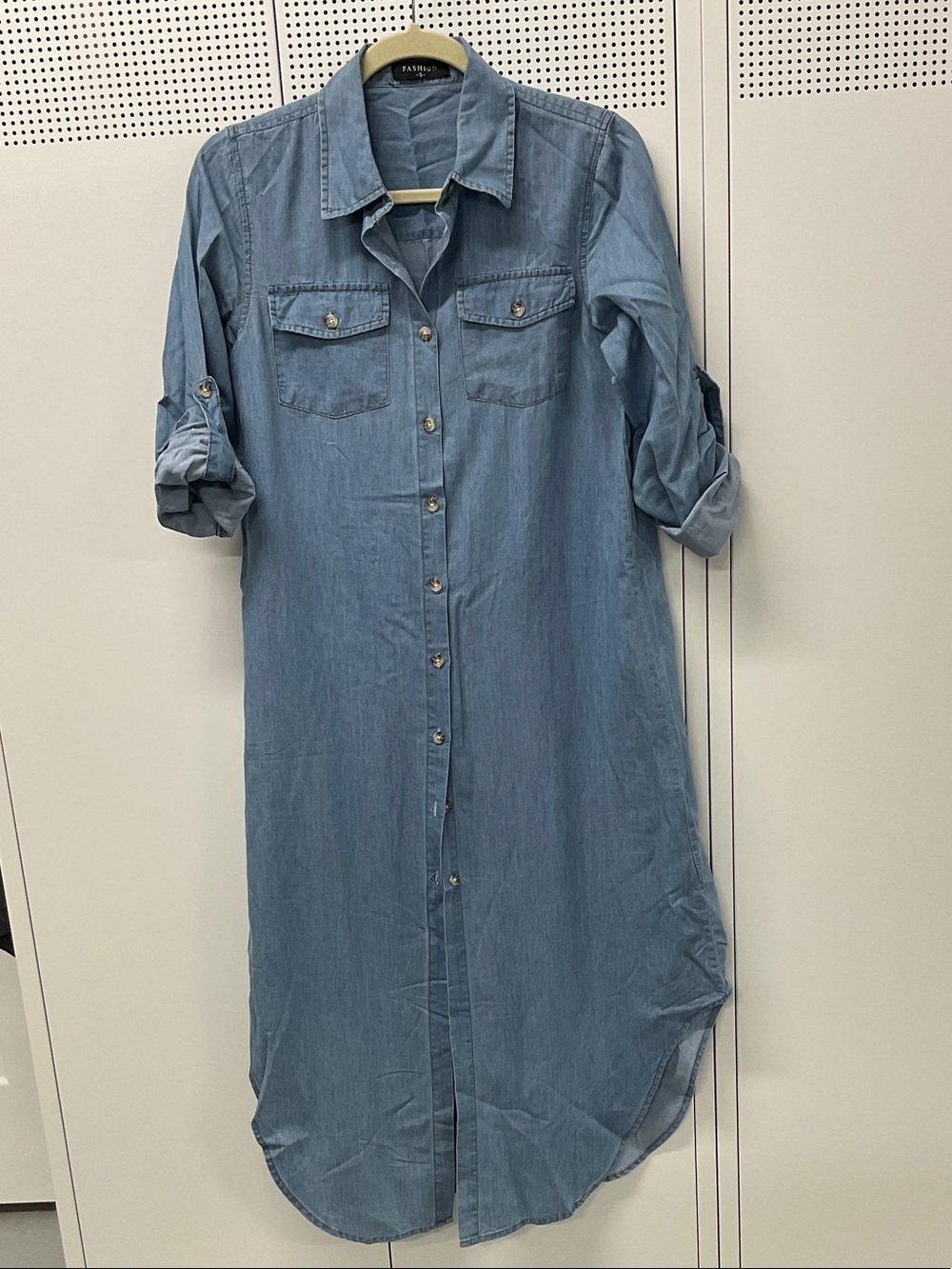 Denim Shirt Dress - Very Lightweight  Blue Button-Down